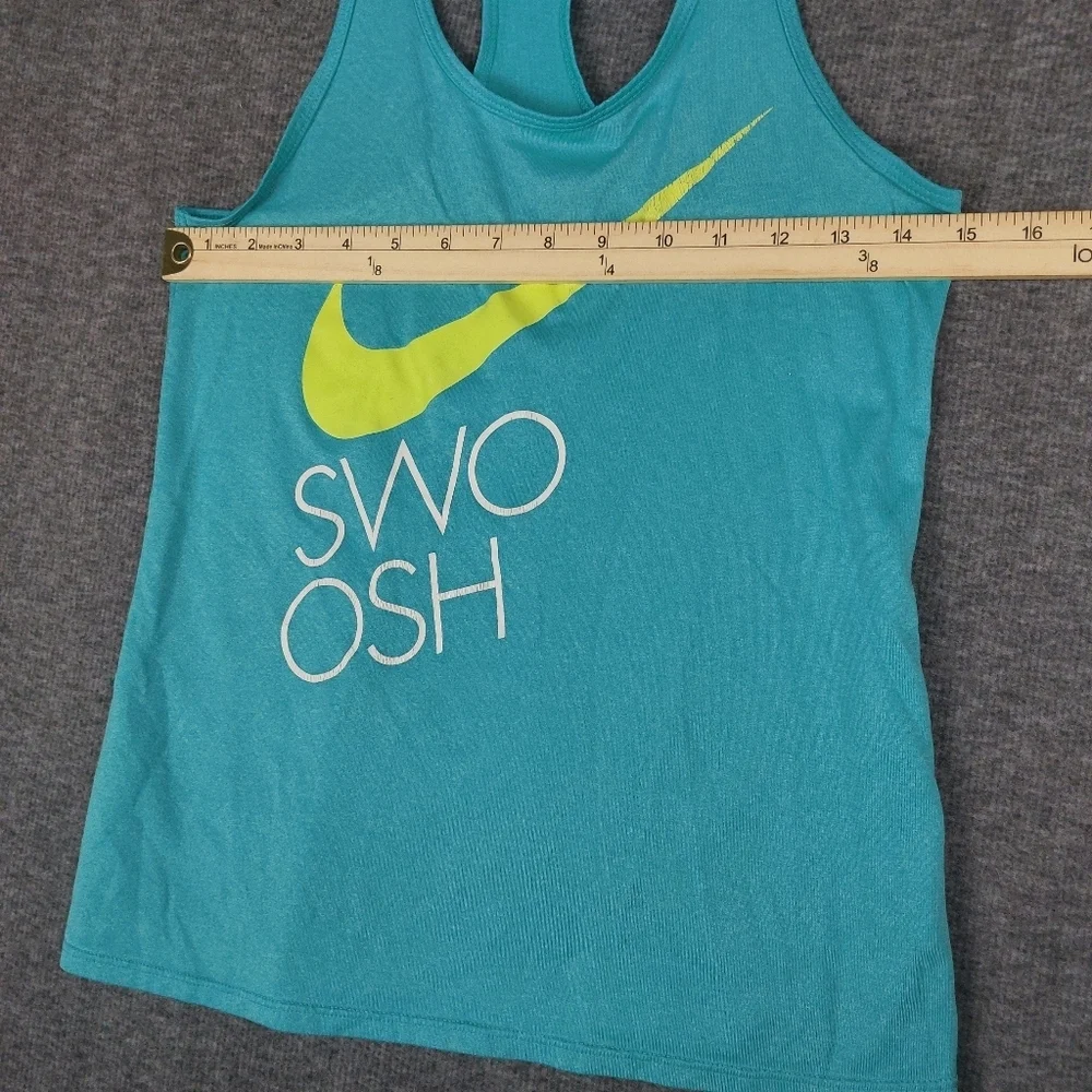 NIKE THE NIKE TEE WOMENS TEAL BLUE ATHLETIC CUT RACERBACK TANK TOP SIZE SMALL